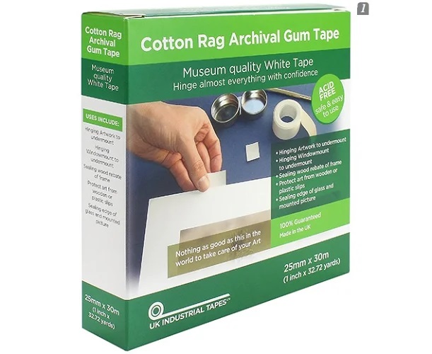 RAG Hinging Tape Gummed Museum quality 25gsm 25mm x 30m